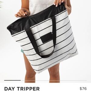 Day Tripper Black and White Tote Bag